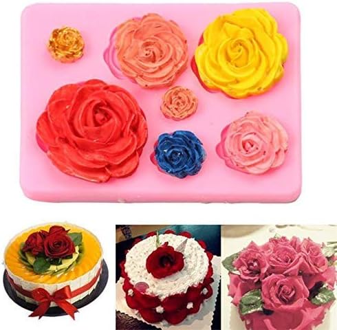 3D Rose Silicone Mold – Multi-Size Flower Cake Decorating Mold for Fondant, Chocolate, Icing, Jelly, DIY Crafts