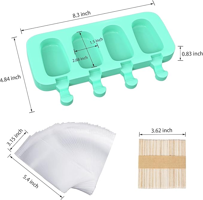 Popsicles Molds,2 Pack Homemade Cake Pop Molds, Reusable Silicone Ice Pop Cream/ Cakesicle Maker Molds