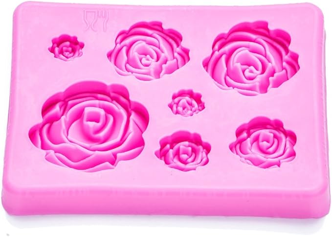 3D Rose Silicone Mold – Multi-Size Flower Cake Decorating Mold for Fondant, Chocolate, Icing, Jelly, DIY Crafts