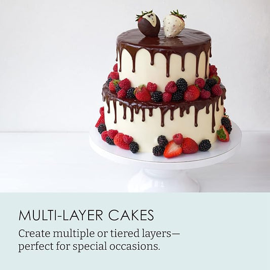 3-Piece Round Cake Pan Set – Nonstick Carbon Steel Baking Pans (6" 8" 10") – Durable Layer Cake Mold for Oven Use