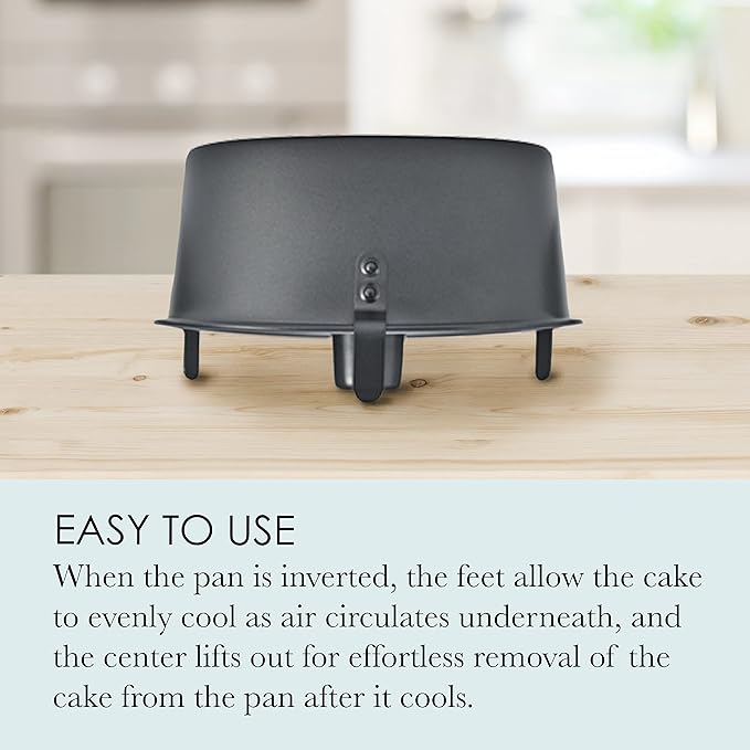10.2" Removable Bottom Angel Food Cake Pan – Tube Pan with Cooling Legs, Nonstick Chiffon Cake Mold for Baking