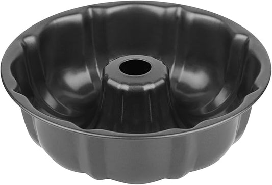 9.5" Non-stick Cake Pan, Heavy Duty Carbon Steel Fluted Tube Round Baking Pan, Pound Cake Pan Mold,Tube Bakeware,Baking Mold for Jello,Gelatin,Chocoflan,Flan