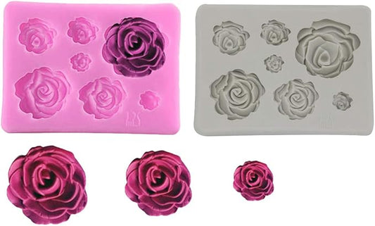 3D Rose Silicone Mold – Multi-Size Flower Cake Decorating Mold for Fondant, Chocolate, Icing, Jelly, DIY Crafts